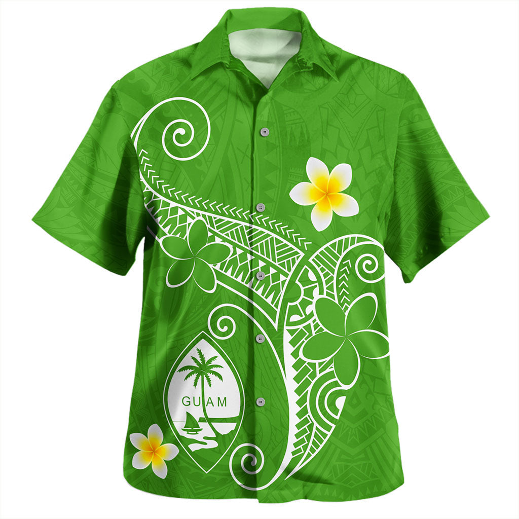 Guam Hawaiian Shirt Polynesia Floral Tribal