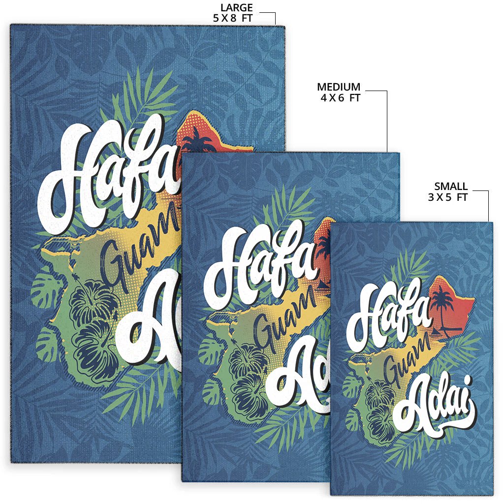 Guam Area Rug - Hafa Adai With Map
