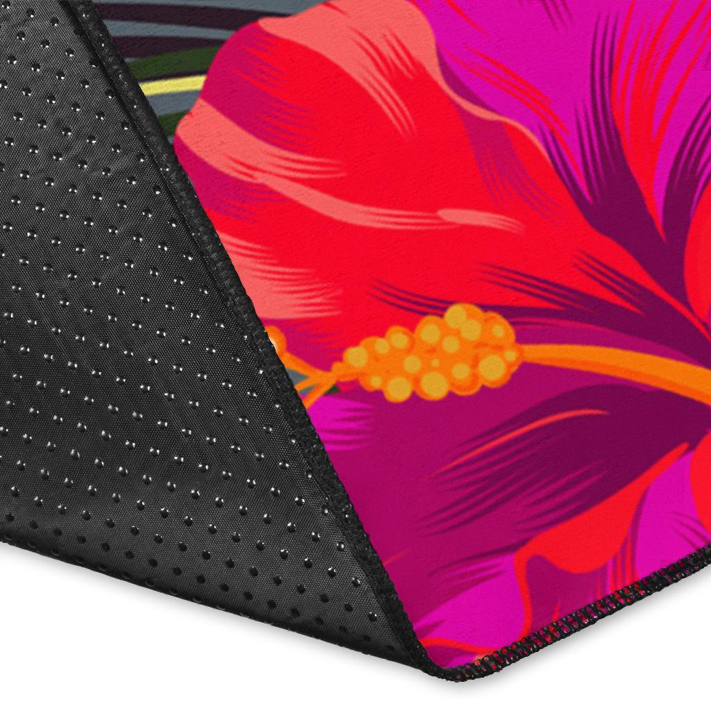 Guam Area Rugs Hibiscus Polynesian Pattern