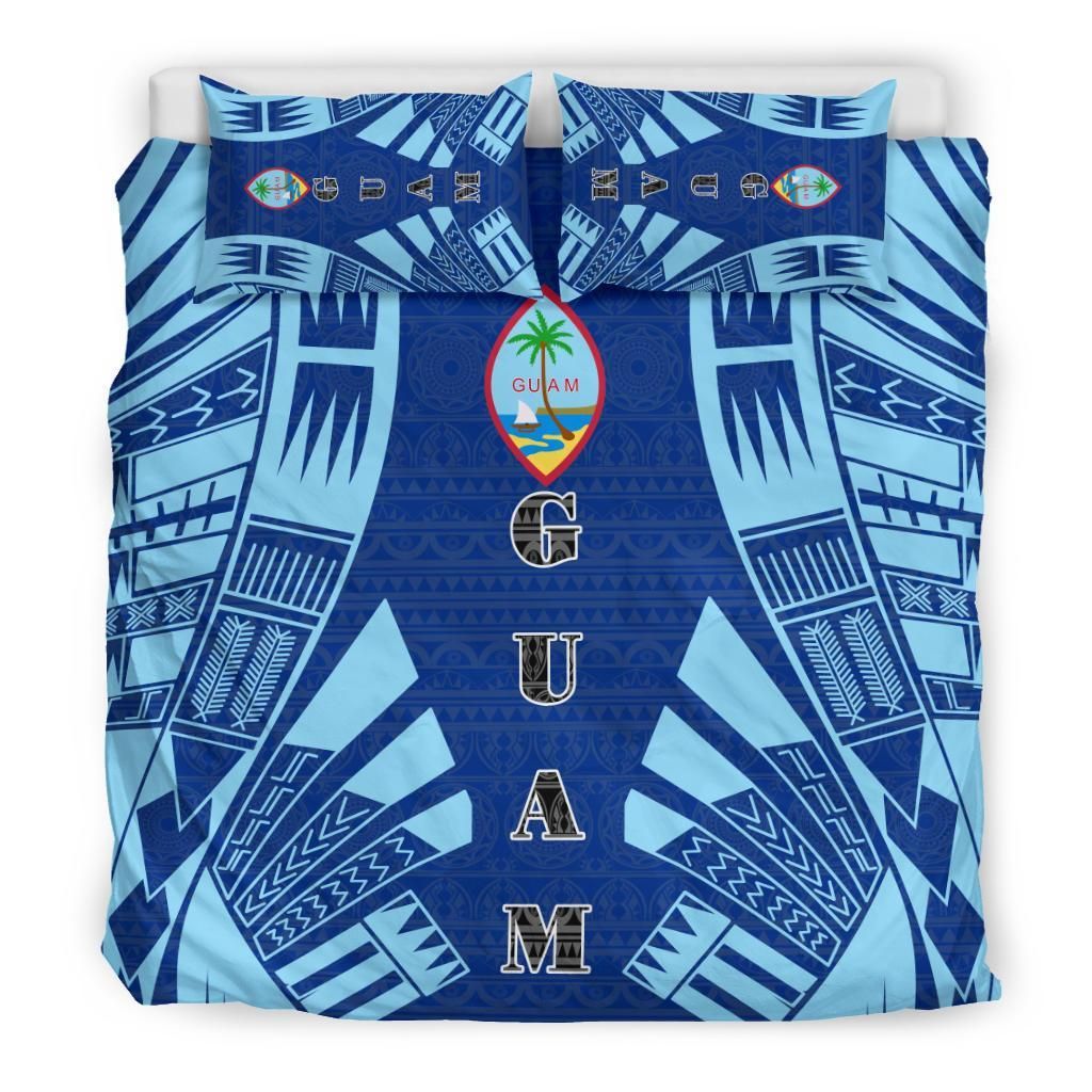 Guam Duvet Cover Set - Polynesian Tattoo Flag