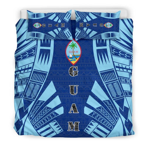 Guam Duvet Cover Set - Polynesian Tattoo Flag