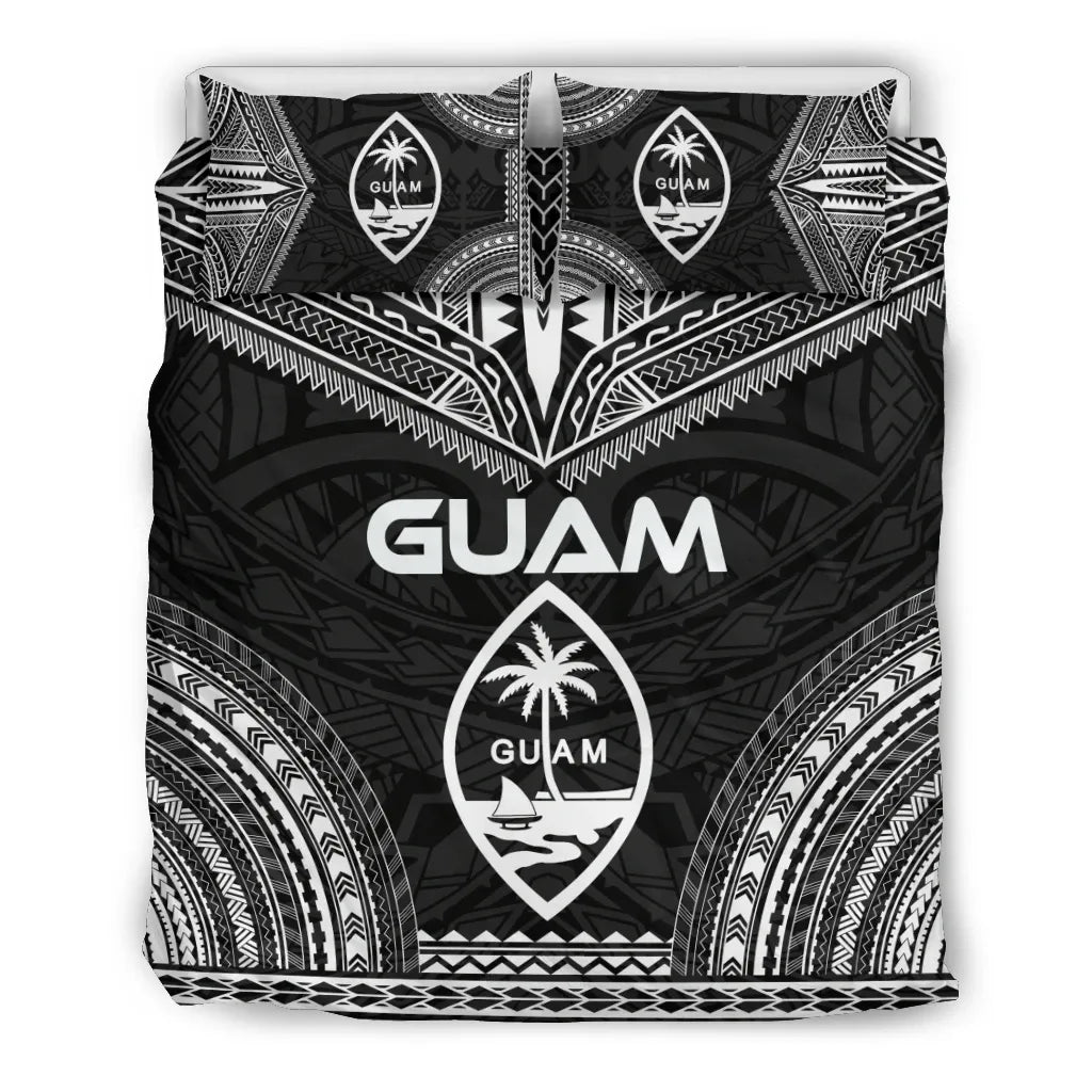 Guam Polynesian Chief Duvet Cover Set - Black Version