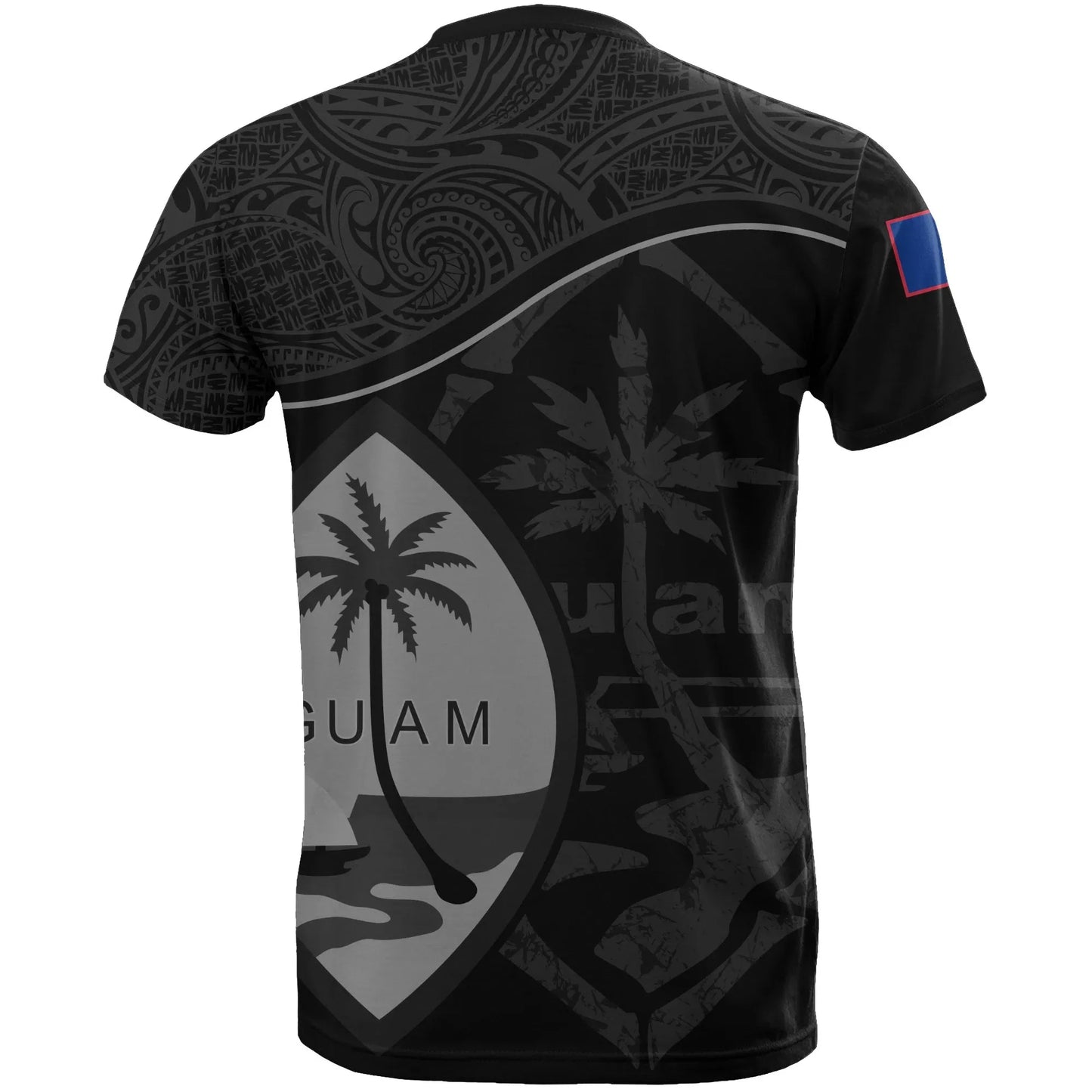 Guam T-Shirts - Guam Flag Black