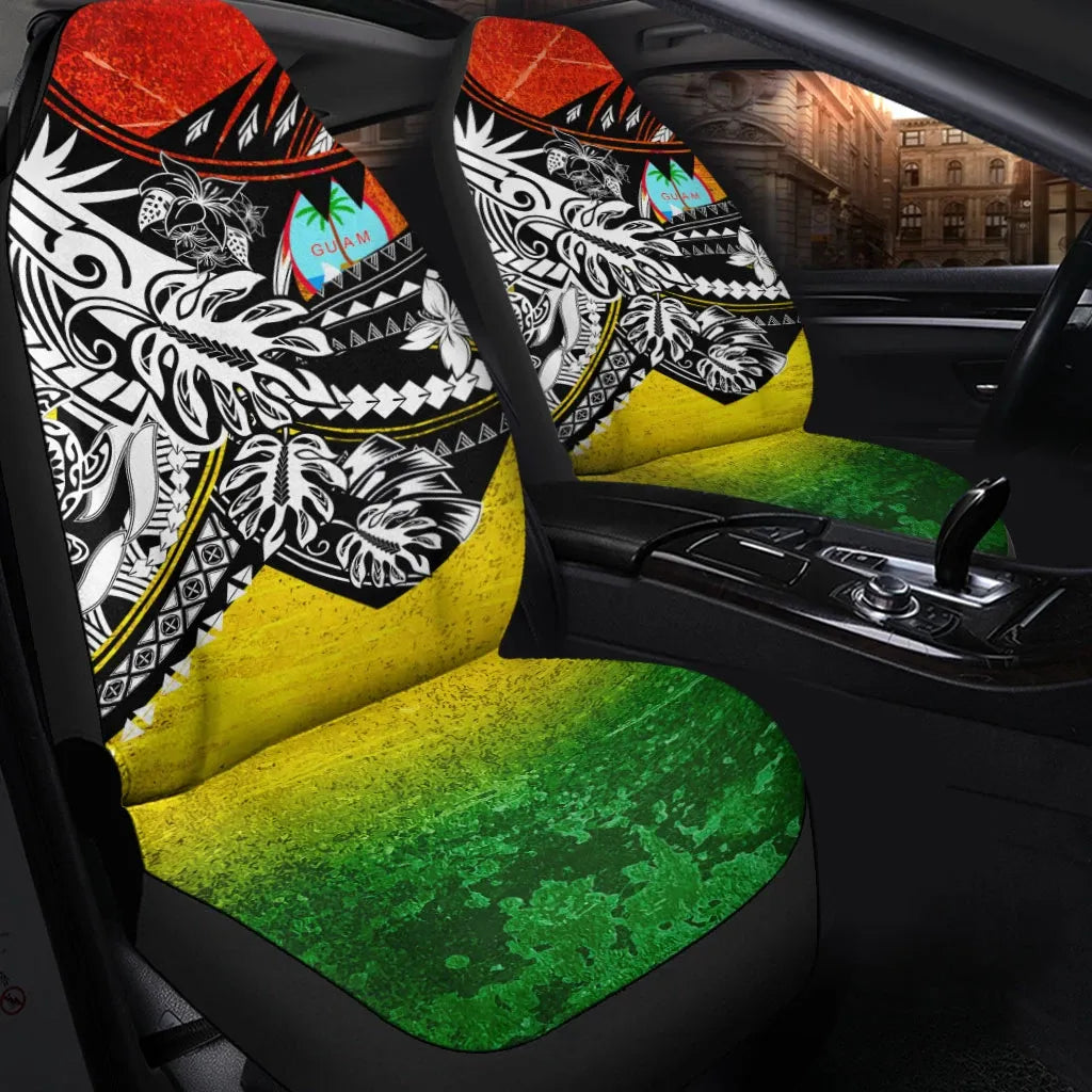 Guam Car Seat Cover - The Flow OF Ocean Reggae Color