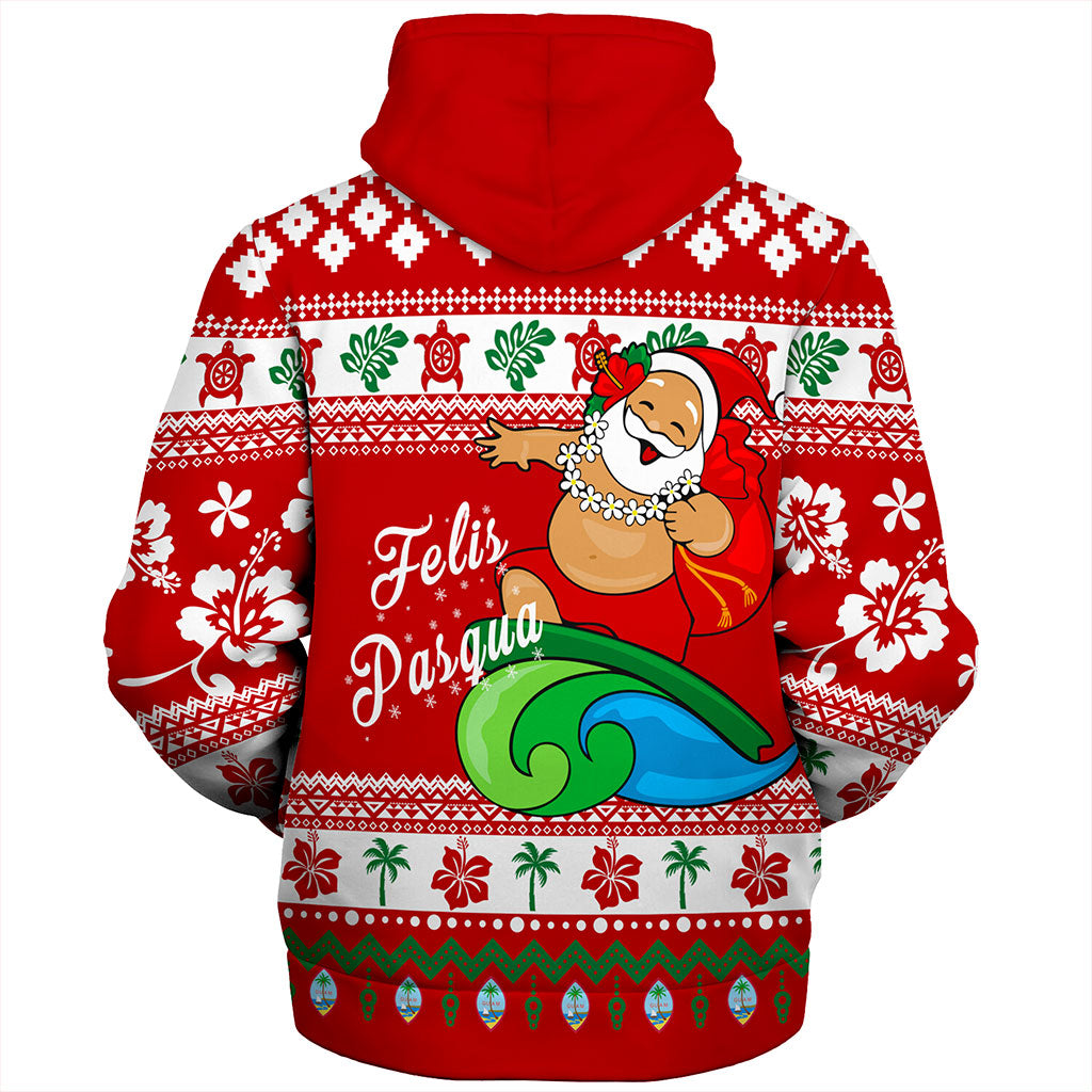 Guam Sherpa Hoodie Santa Claus Ho Ho Ho Christmas
