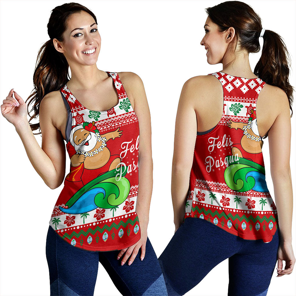 Guam Women Tank Santa Claus Ho Ho Ho Christmas