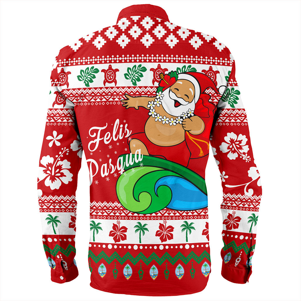 Guam Long Sleeve Shirt Santa Claus Ho Ho Ho Christmas