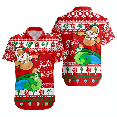 Guam Short Sleeve Shirt Santa Claus Ho Ho Ho Christmas
