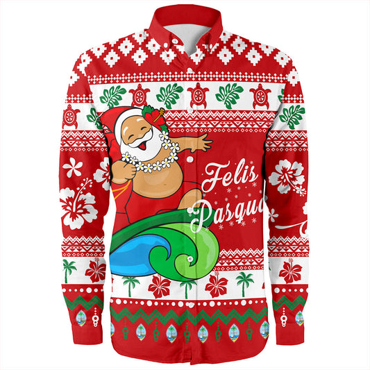 Guam Long Sleeve Shirt Santa Claus Ho Ho Ho Christmas