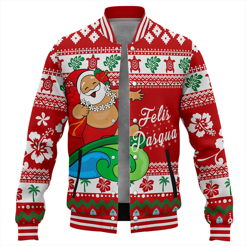 Guam Baseball Jacket Santa Claus Ho Ho Ho Christmas