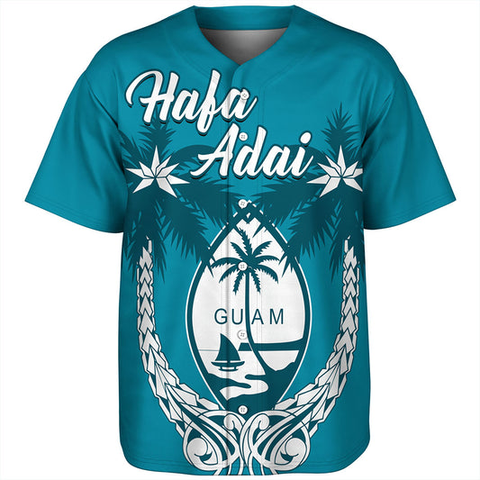 Guam Baseball Shirt Coconut Tree With Coat Of Arms
