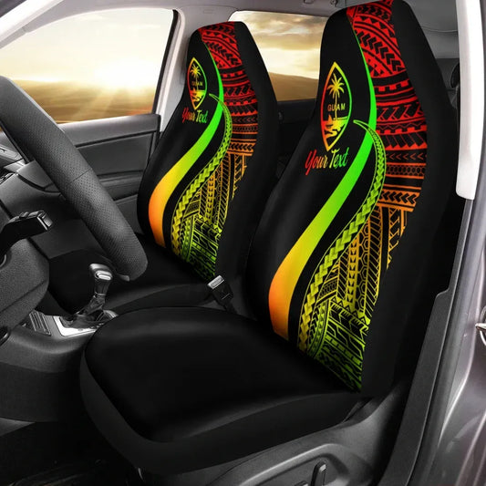 Guam Custom Personalised Car Seat Covers - Reggae Polynesian Tentacle Tribal Pattern