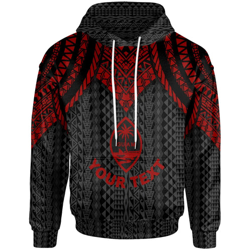 Guam Custom Personalised Hoodie - Polynesian Armor Style Red