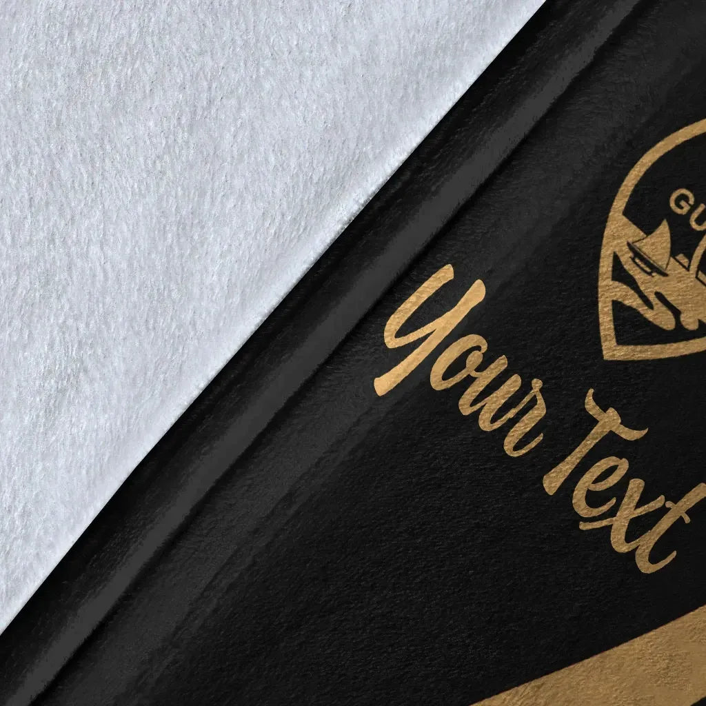 Guam Custom Personalised Premium Blanket - Gold Polynesian Tentacle Tribal Pattern