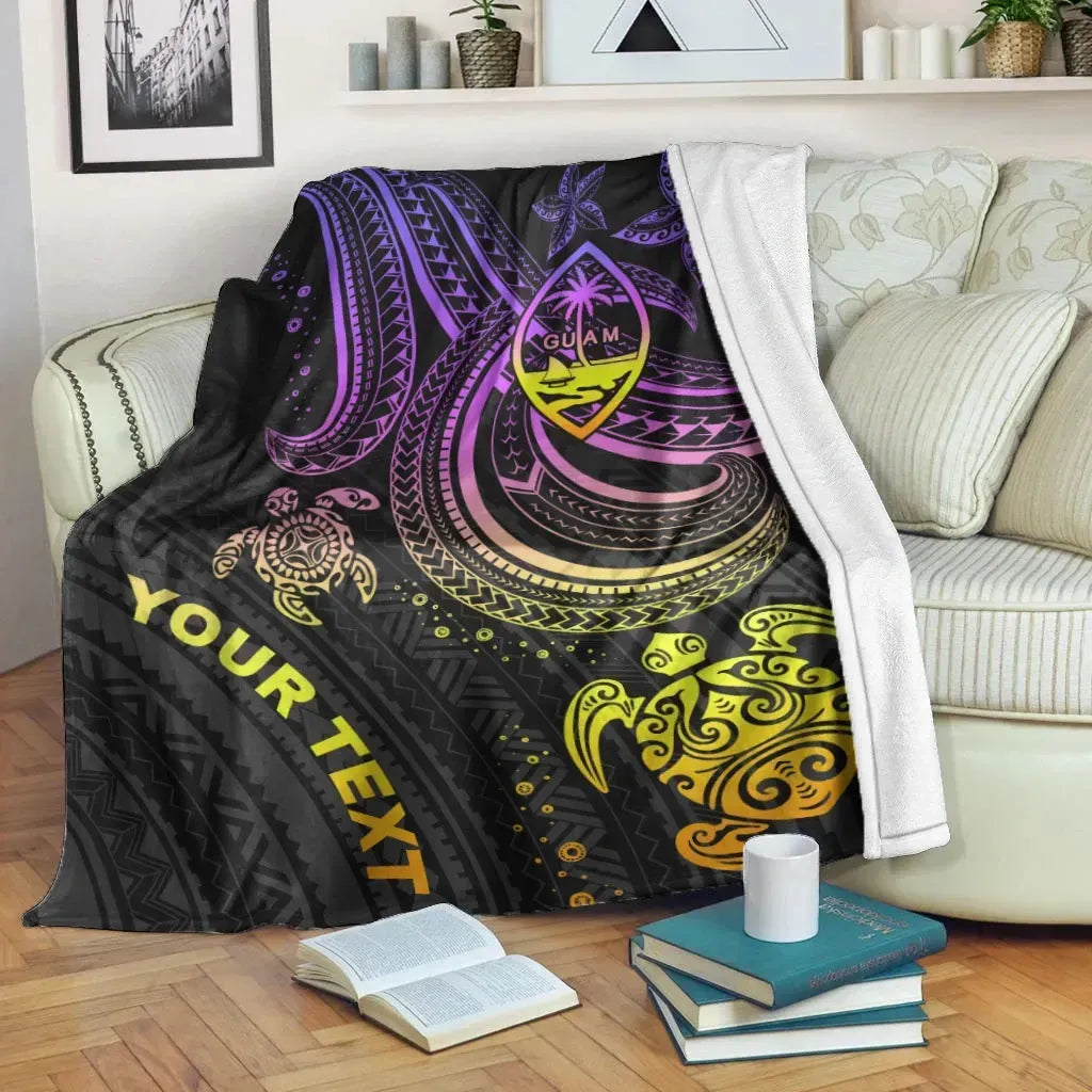 Guam Custom Personalised Premium Blanket- Pink Turtle