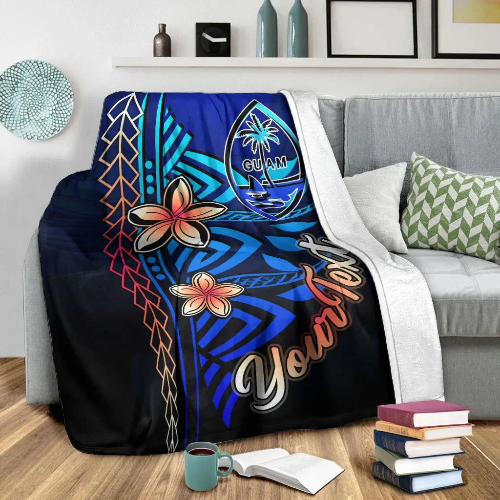 Guam Custom Personalised Premium Blanket - Vintage Tribal Mountain