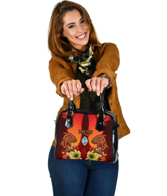 Guam Custom Personalised Shoulder Handbag - Tribal Tuna Fish