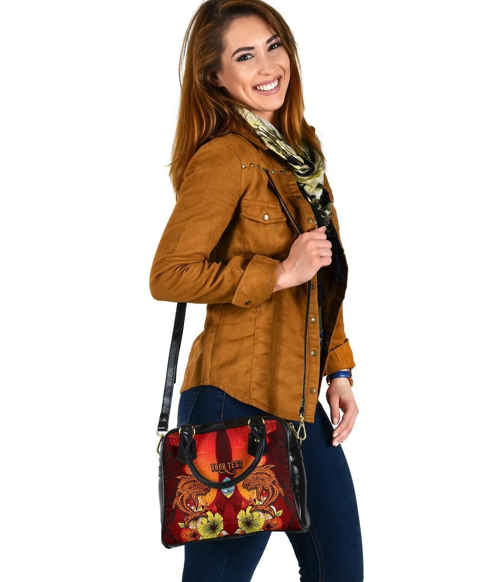 Guam Custom Personalised Shoulder Handbag - Tribal Tuna Fish