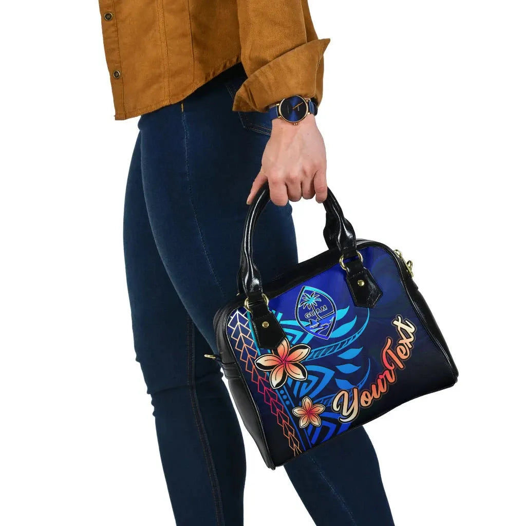 Guam Custom Personalised Shoulder Handbag - Vintage Tribal Mountain