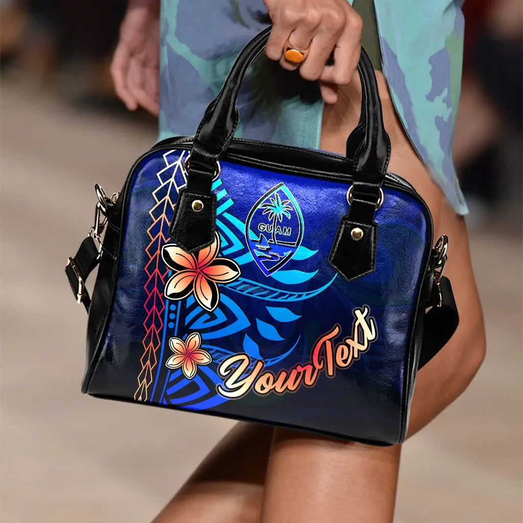 Guam Custom Personalised Shoulder Handbag - Vintage Tribal Mountain