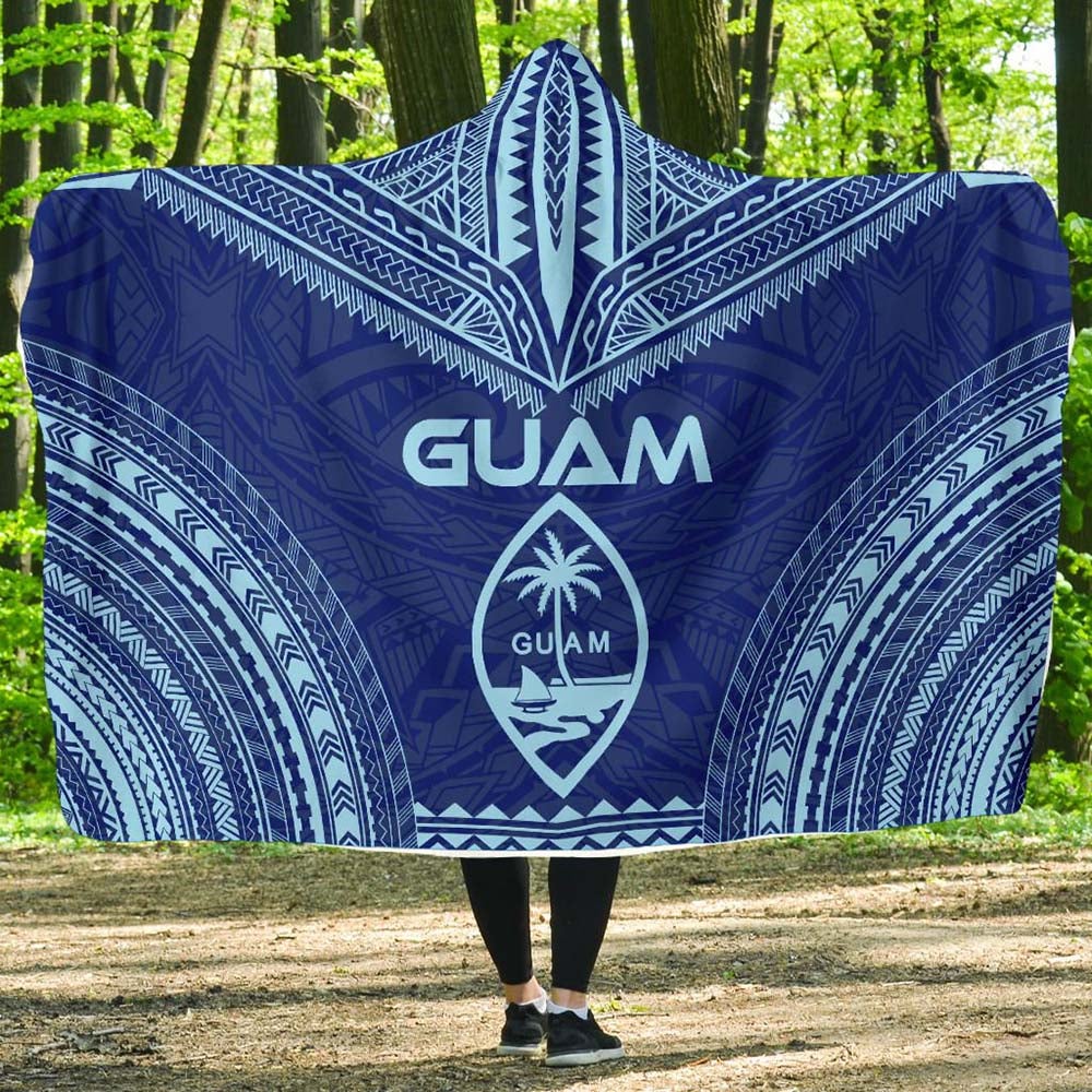 Guam Flag Polynesian Chief Hooded Blanket