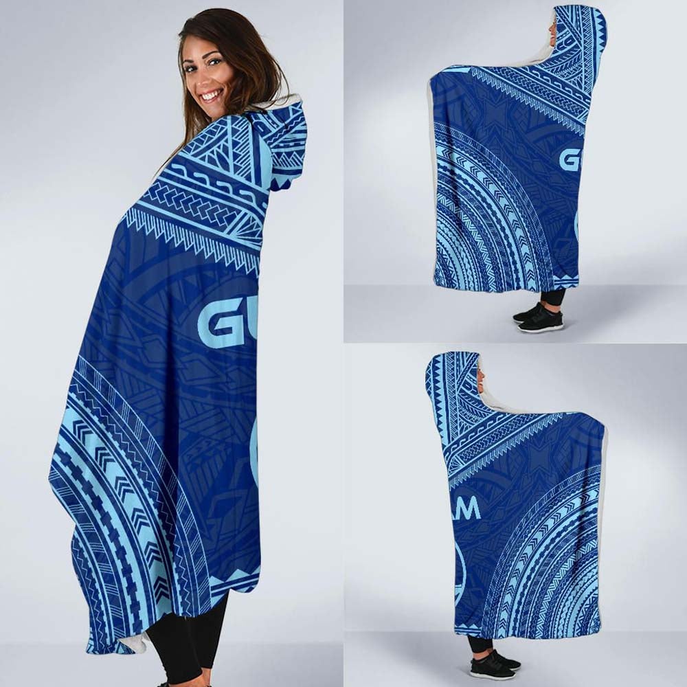 Guam Flag Polynesian Chief Hooded Blanket