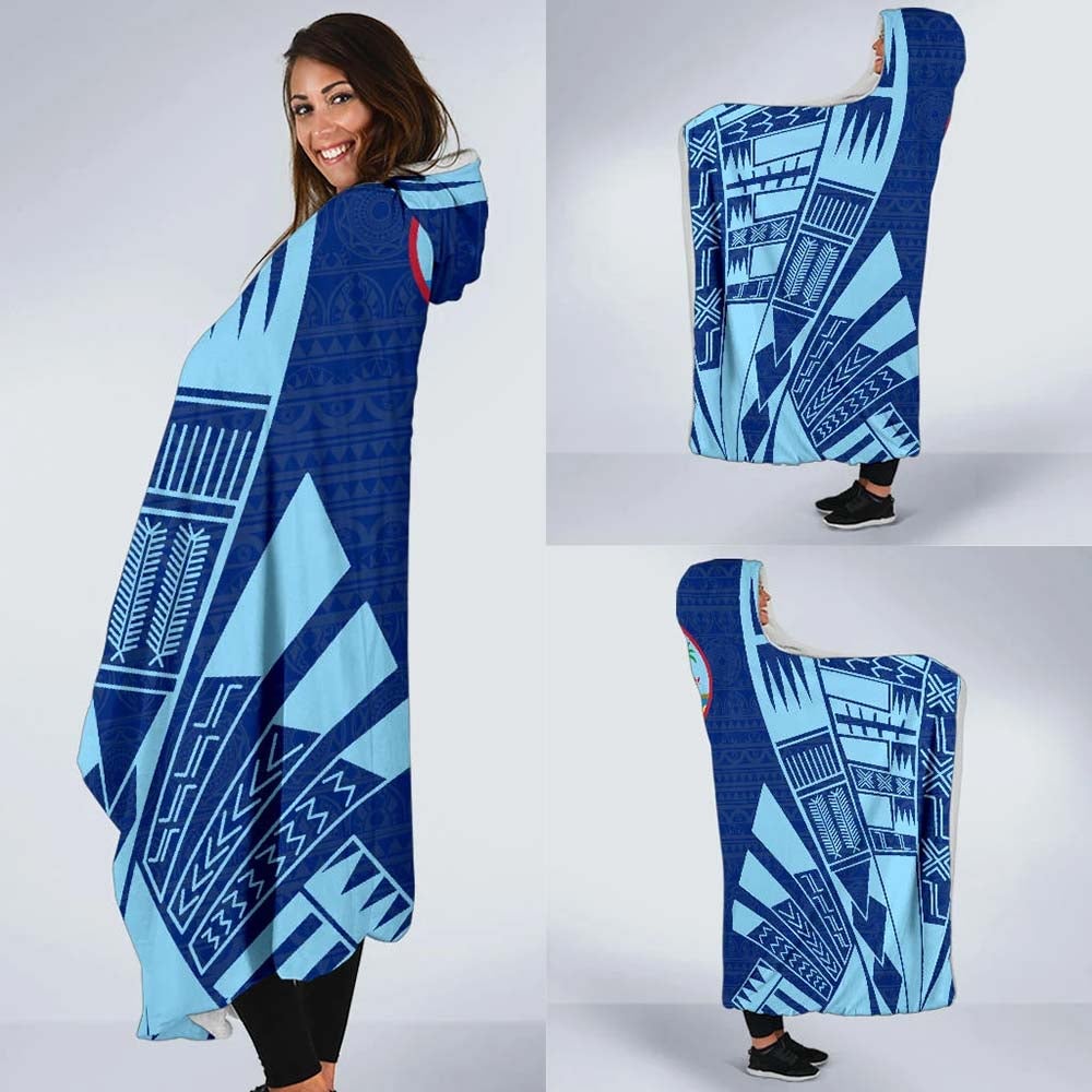 Guam Hooded Blanket - Polynesian Tattoo Flag