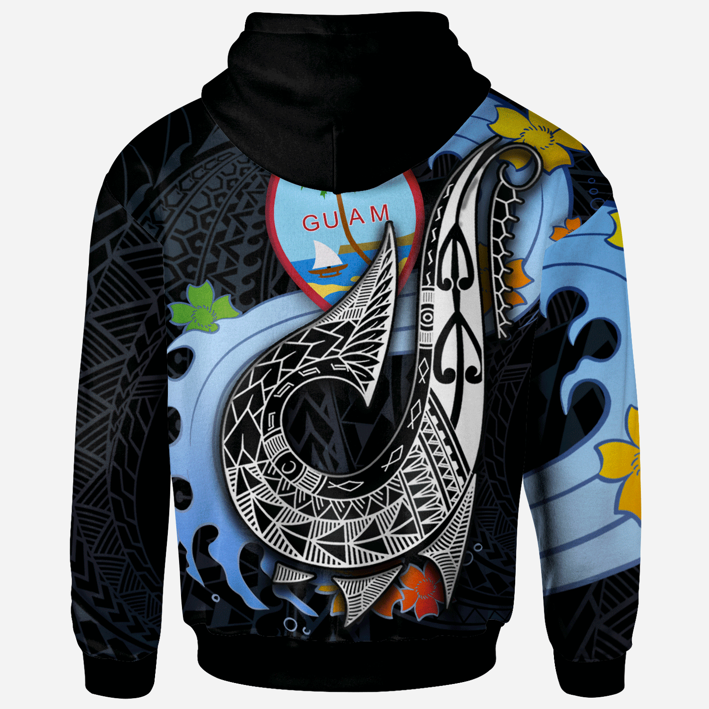 Guam Hoodie - Fish Hooks And Wave