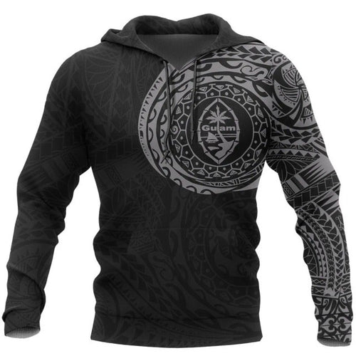 Guam Hoodie - Guam Coat Of Arms Polynesian Tattoo Style Special Version