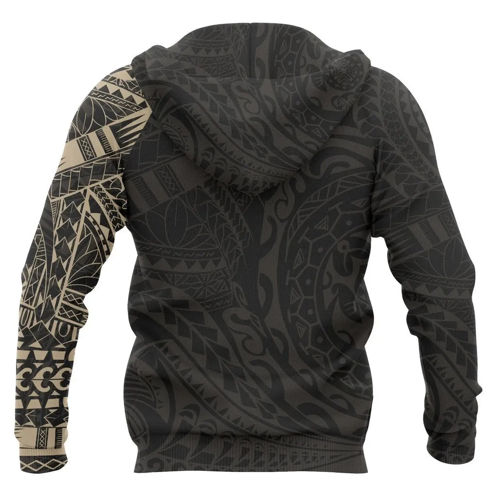 Guam Hoodie - Guam Coat Of Arms Polynesian Tattoo Style 2