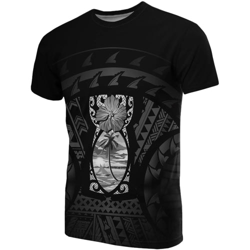 Guam T-Shirts - Guam Coat Of Arms Polynesian Tattoo (Gray)