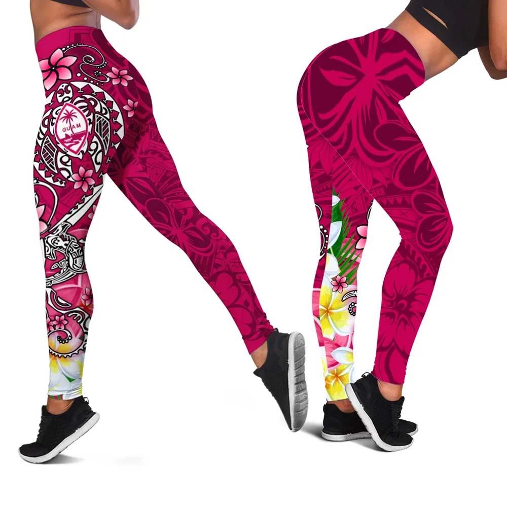 Guam Legging - Turtle Plumeria (Pink)