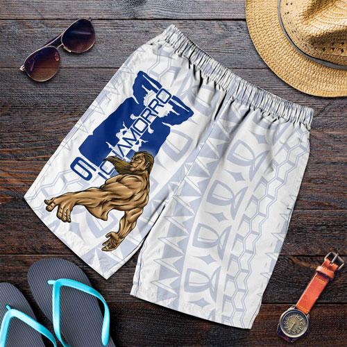 Guam Men Shorts - Chamorro With Puntan Blue Color