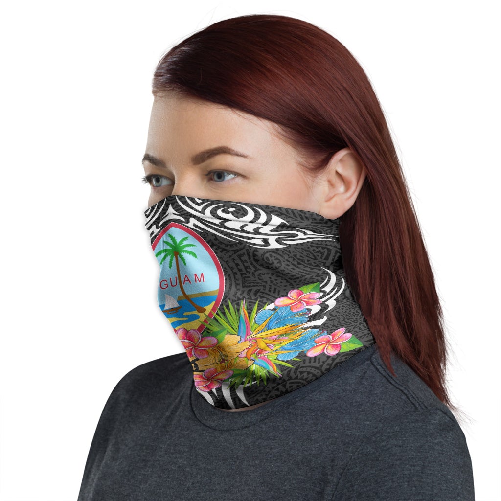 Guam Neck Gaiter - Tribal Floral Pattern