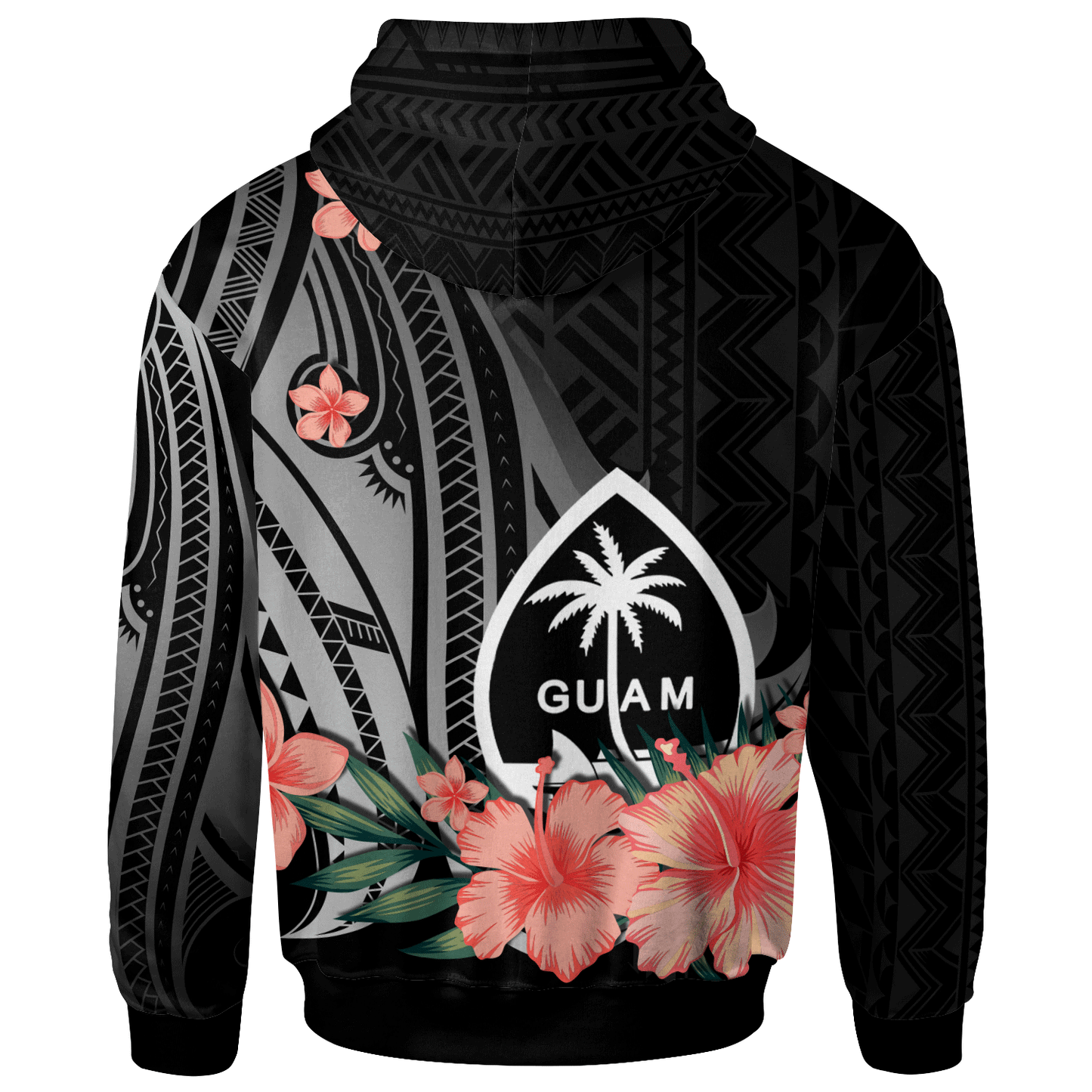 Guam Personalised Custom Hoodie - Polynesian Hibiscus Pattern Style
