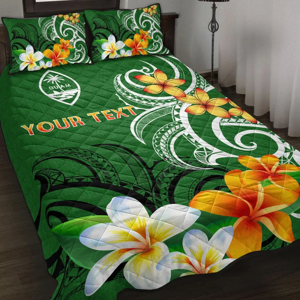 Guam Personalised Quilt Bed Set - Guamanian Spirit Green
