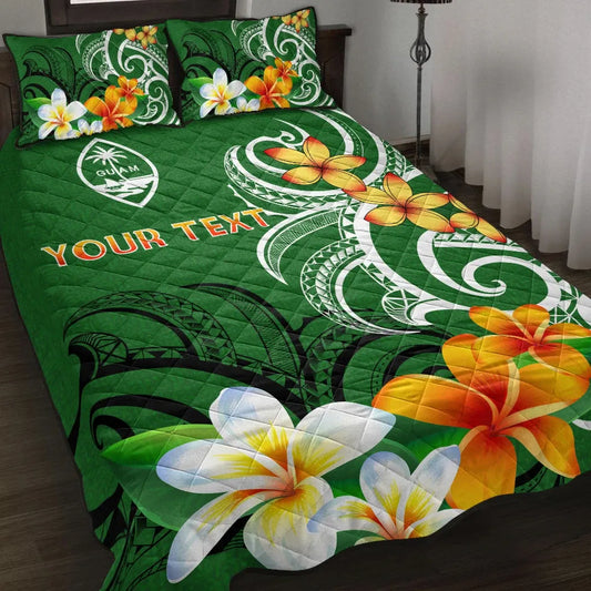 Guam Personalised Quilt Bed Set - Guamanian Spirit Green