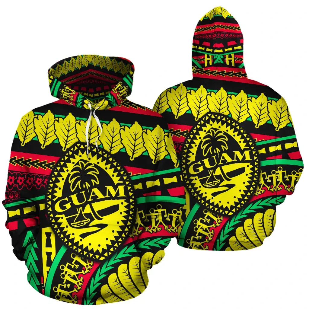 Guam Polynesian ll Over Hoodie - Chamorro Rasta