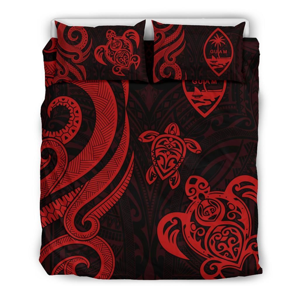 Guam Polynesian Bedding Set - Red Tentacle Turtle