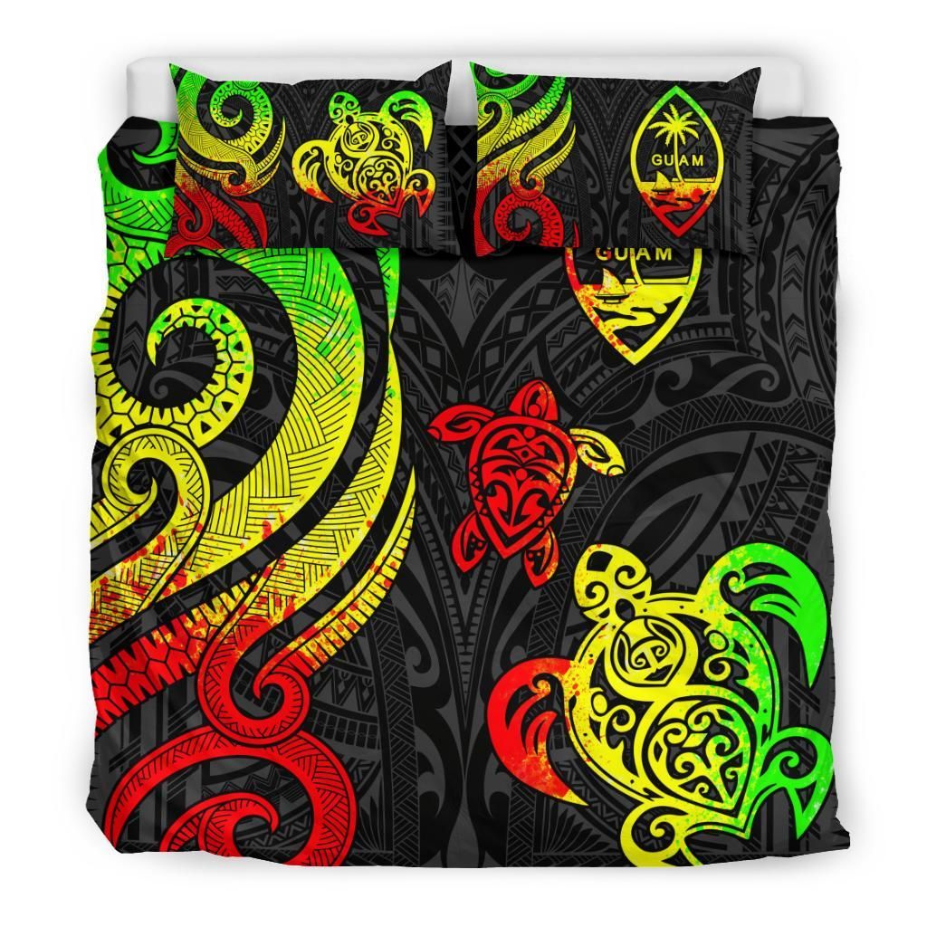 Guam Polynesian Bedding Set - Reggae Tentacle Turtle