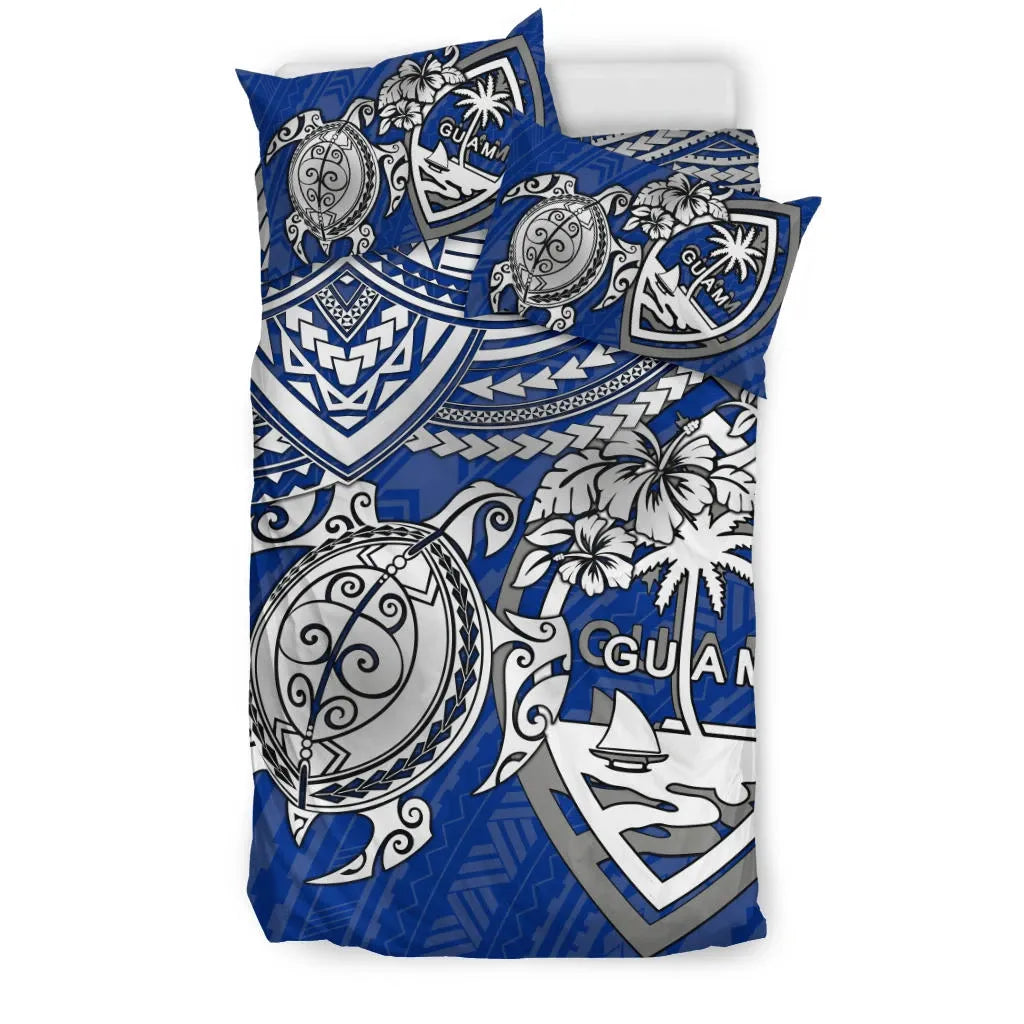 Guam Polynesian Duvet Cover Set - White Turtle
