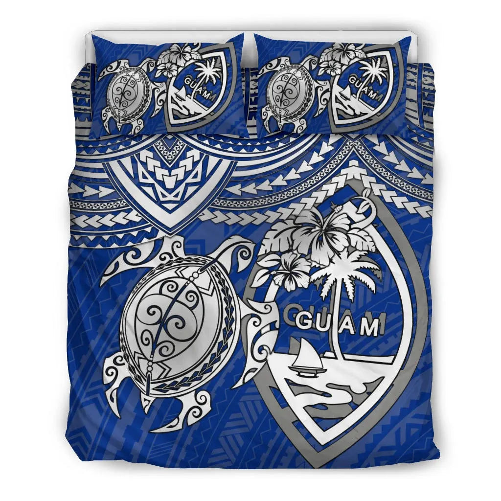 Guam Polynesian Duvet Cover Set - White Turtle