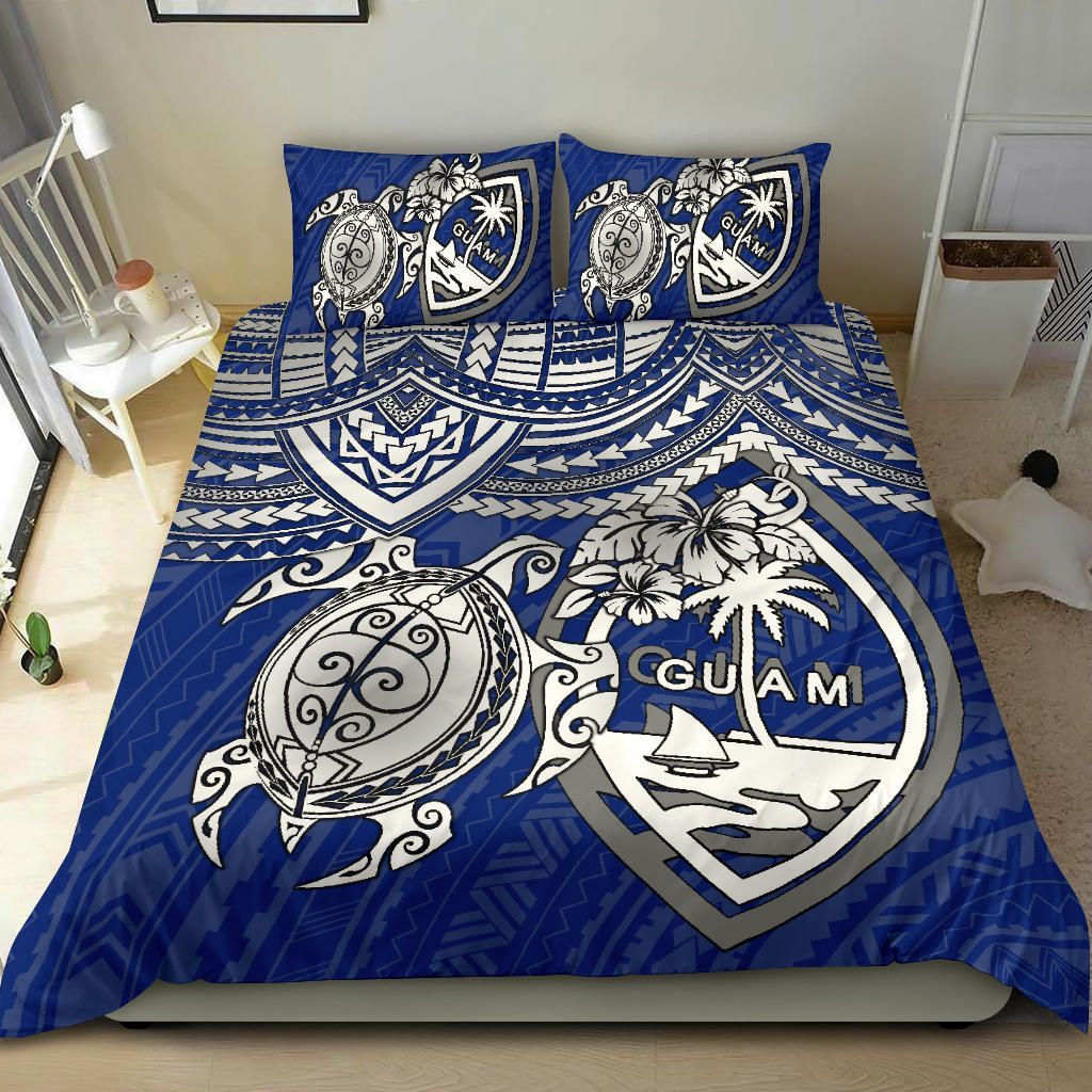 Guam Polynesian Duvet Cover Set - White Turtle