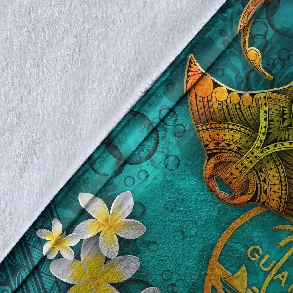 Guam Polynesian Blanket - Manta Ray Ocean