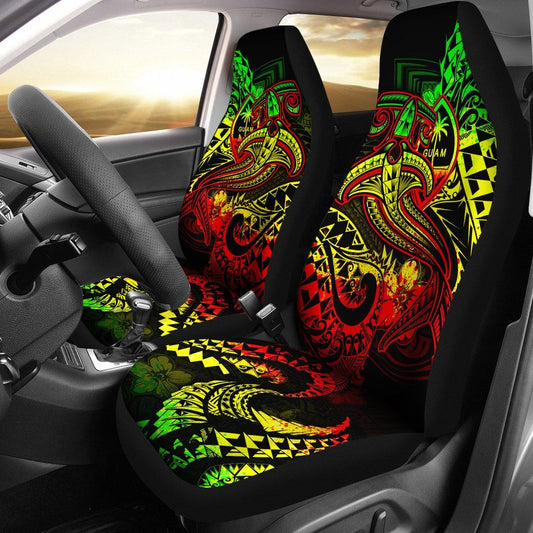 Guam Polynesian Car Seat Covers - Reggae Shark Polynesian Tattoo