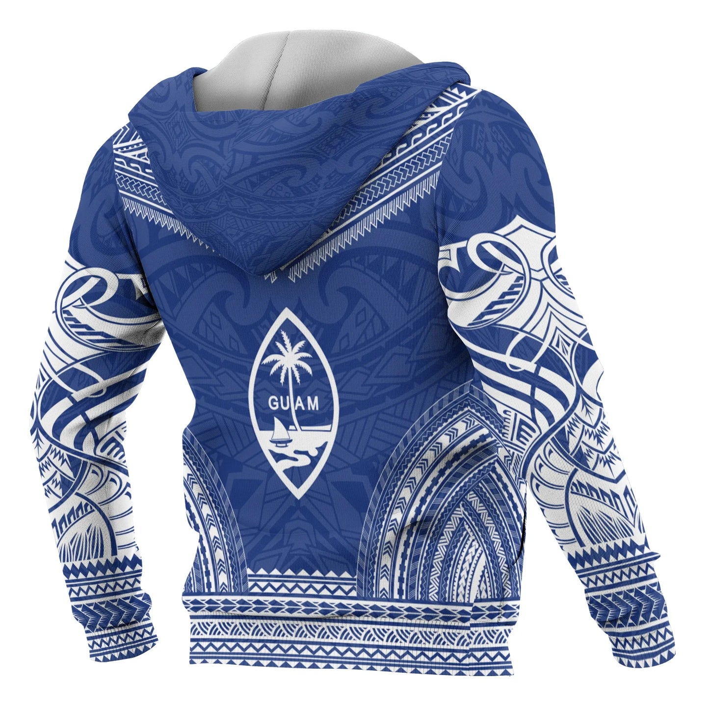 Guam Polynesian Chief Custom Personalised Hoodie - Flag Version