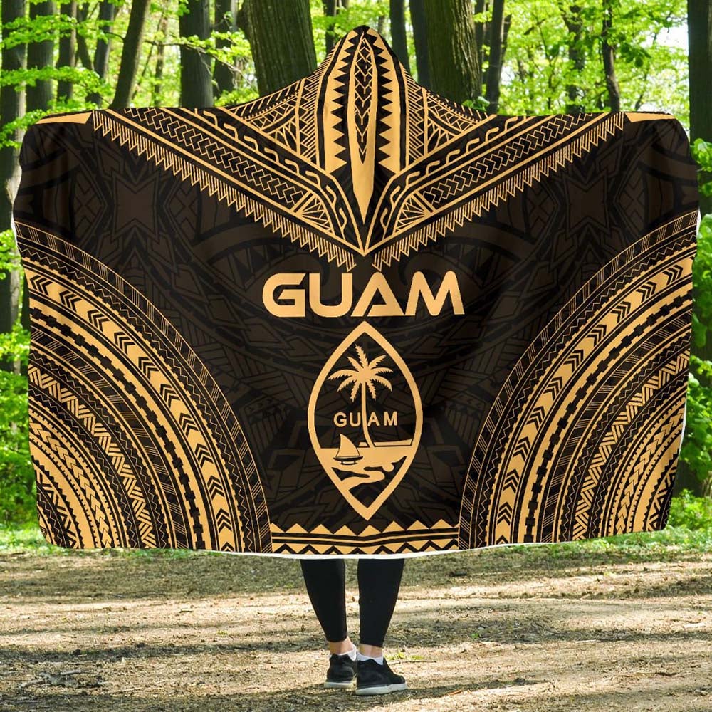 Guam Polynesian Chief Hooded Blanket - Gold Version