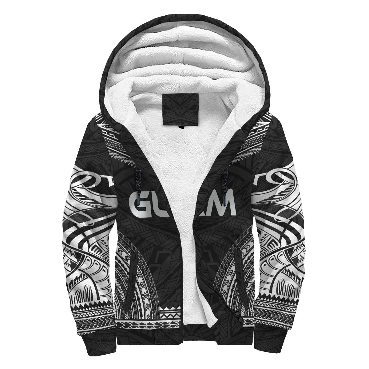 Guam Sherpa Hoodie - Polynesian Chief Black Version