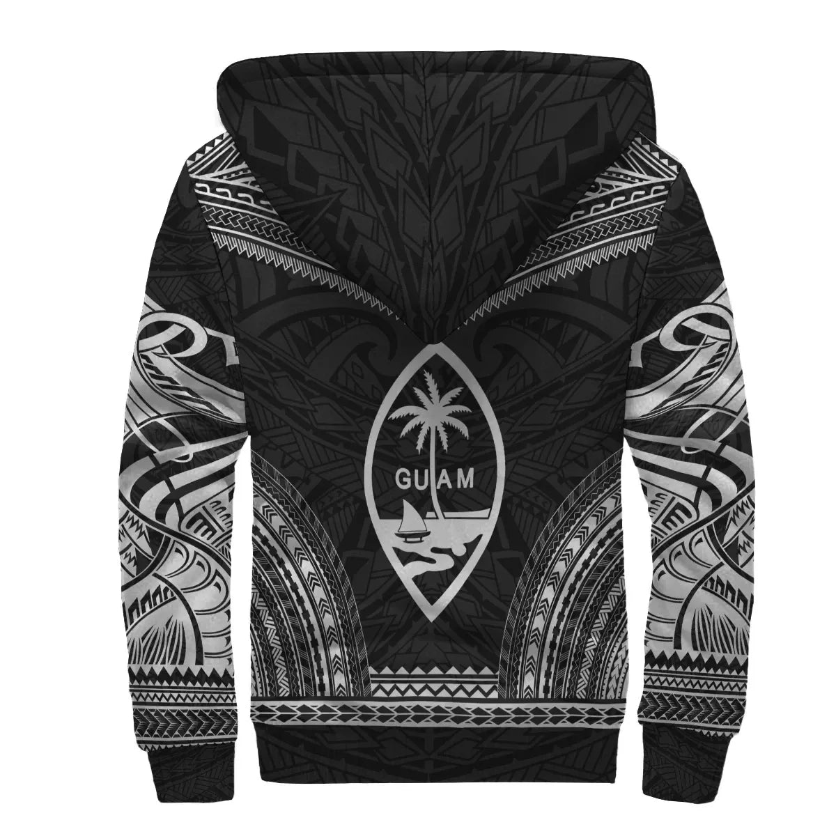 Guam Sherpa Hoodie - Polynesian Chief Black Version