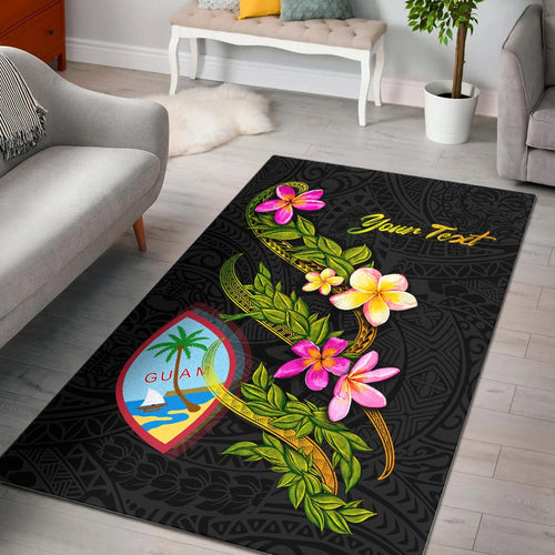 Guam Polynesian Custom Personalised Area Rug - Plumeria Tribal